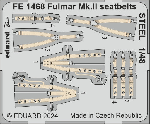 Eduard FE1468 1:48 Fairey Fulmar Mk.II seatbelts STEEL