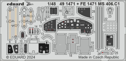 Eduard FE1471 1:48 Morane-Saulnier MS.406C1