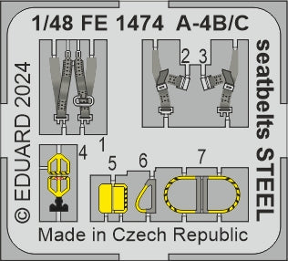 Eduard FE1474 1:48 Douglas A-4B/C Skyhawk Skyhawk seatbelts STEEL