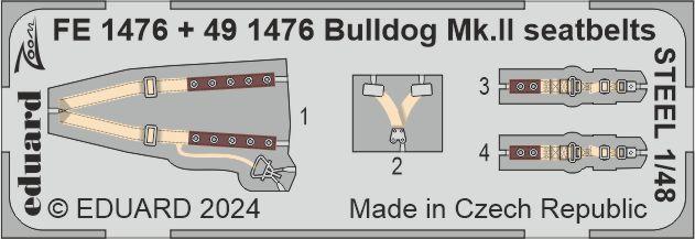 Eduard FE1476 1:48 Bristol Bulldog Mk.II seatbelts STEEL