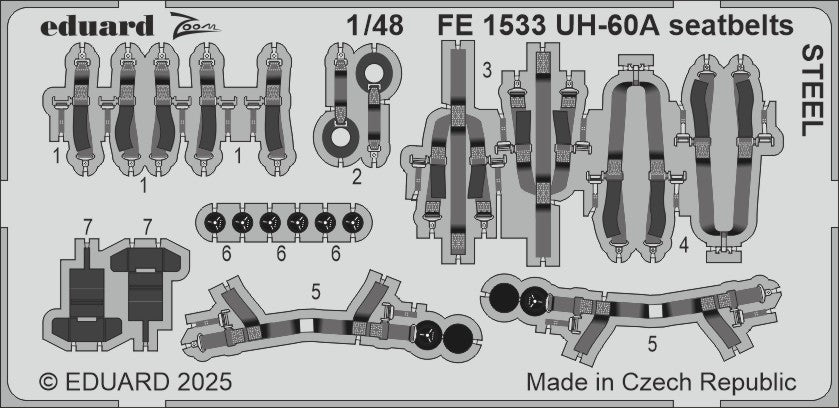 Eduard EDFE1533 1:48 Sikorsky UH-60A seatbelts STEEL