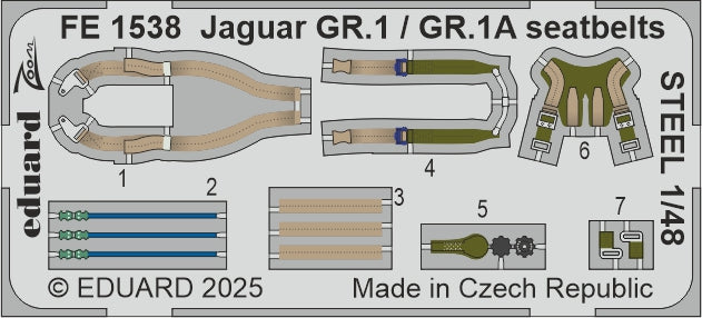 Eduard EDFE1538 1:48 Sepecat Jaguar GR.1/GR.1A seatbelts STEEL