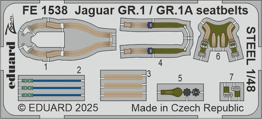 Eduard FE1538 1:48 Sepecat Jaguar GR.1/GR.1A seatbelts STEEL