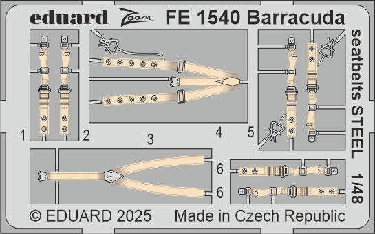 Eduard EDFE1540 1:48 Fairey Barracuda Mk.II seatbelts STEEL