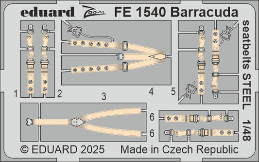Eduard FE1540 1:48 Fairey Barracuda Mk.II seatbelts STEEL