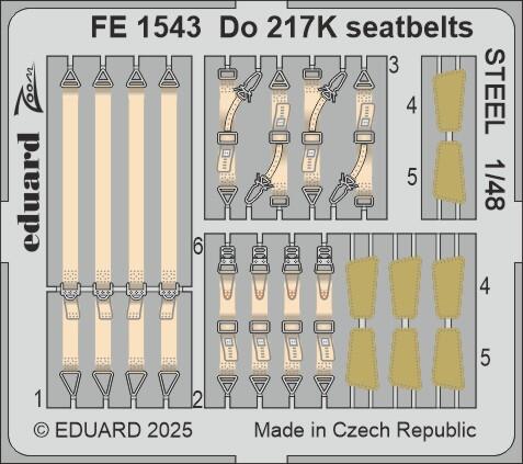 Eduard FE1543 1:48 Dornier Do-217K-1 Seatbelts STEEL