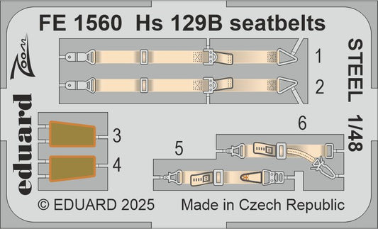 Eduard FE1560 1:48 Henschel Hs-129B seatbelts STEEL