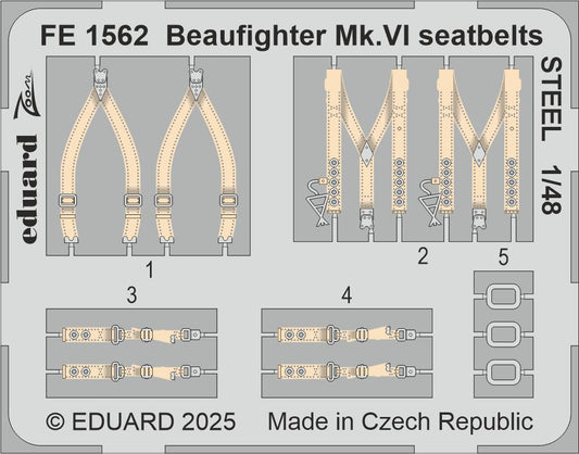 Eduard FE1562 1:48 Bristol Beaufighter Mk.VI seatbelts STEEL