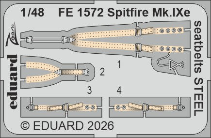 Eduard FE1572 1:48 Supermarine Spitfire Mk.IXe seatbelts STEEL