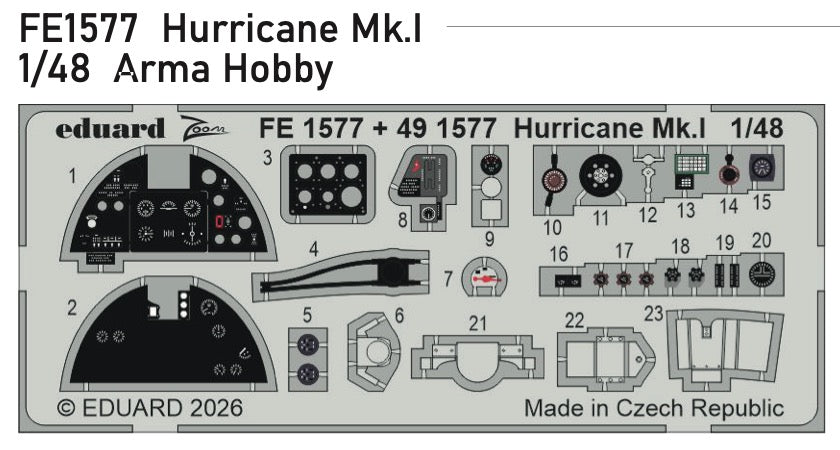 Eduard FE1577 1:48 Hawker Hurricane Mk.I