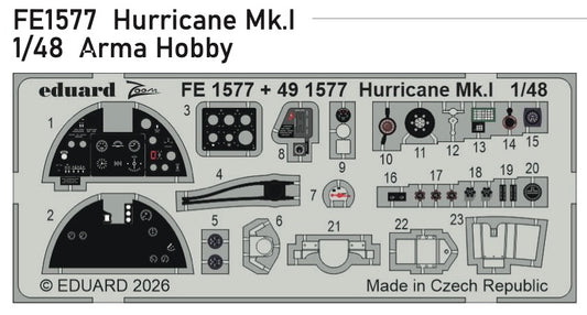 Eduard FE1577 1:48 Hawker Hurricane Mk.I
