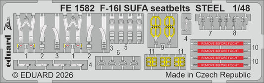 Eduard FE1582 1:48 Lockheed-Martin F-16I SUFA seatbelts STEEL