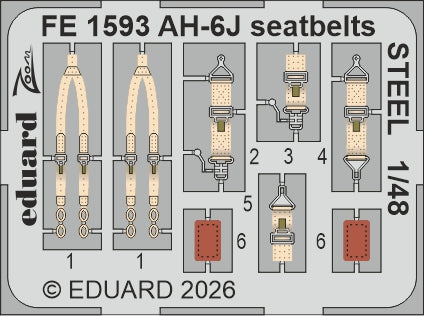 Eduard FE1593 1:48 Boeing AH-6J Little Bird Seatbelts STEEL
