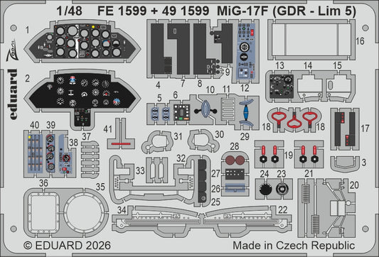 Eduard FE1599 1:48 Mikoyan MiG-17F (GDR - Lim 5)