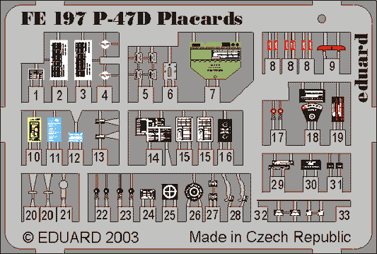Eduard FE197 1:48 Republic P-47D Thunderbolt placards