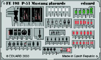 Eduard FE198 1:48 North-American P-51 Mustang placards