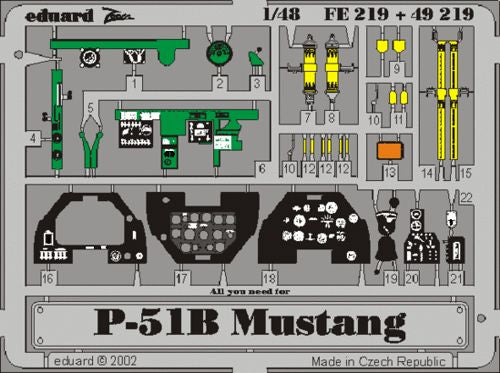 Eduard FE219 1:48 P-51B Mustang to be used with Tamiya