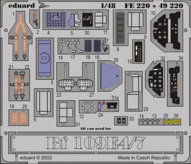 Eduard FE220 1:48 Messerschmitt Bf-109E-4/Bf-109E-7 for Tamiya