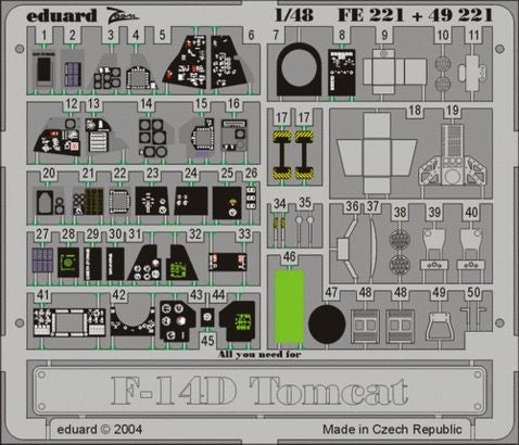 Eduard FE221 1:48 Grumman F-14D Tomcatfor Hasegawa