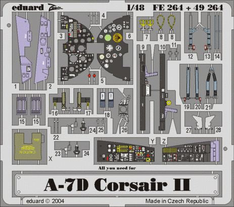Eduard FE264 1:48 A-7D Corsair II to be used with Hasegawa