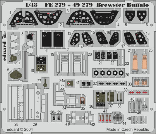 Eduard FE279 1:48 Brewster F2A Buffalo to be used with Tamiya