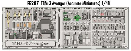 Eduard FE287 1:48 TBM-3 Avenger to be used with Accurate Miniatures and Italeri
