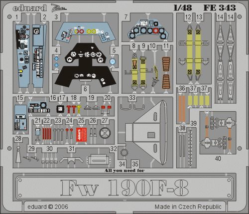 Eduard FE343 1:48 Focke-Wulf Fw-190F-8 to be used with Tamiya