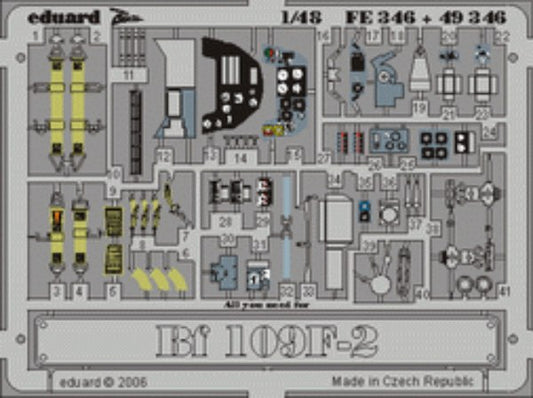 Eduard FE346 1:48 Messerschmitt Bf-109F-2  to be used with ICM