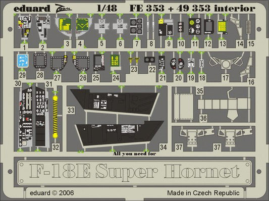 Eduard FE353 1:48 Boeing F/A-18E Super Hornet interior