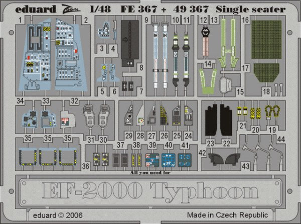 Eduard FE367 1:48 Eurofighter EF-2000A Typhoon single seat