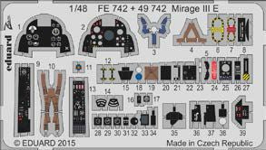Eduard FE742 1:48 Dassault Mirage IIIE interior be used with Kinetic