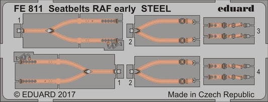 Eduard FE811 1:48 Seatbelts RAF early STEEL kits