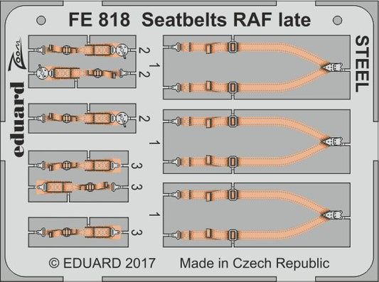 Eduard FE818 1:48 Seatbelts RAF late STEEL
