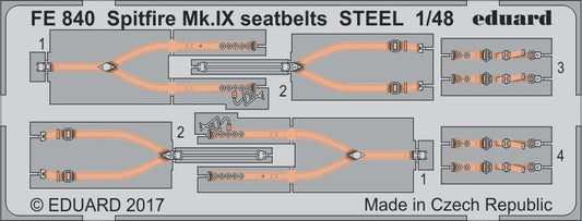 Eduard FE840 1:48 Supermarine Spitfire Mk.IXC/Mk.IXE seatbelts STEEL