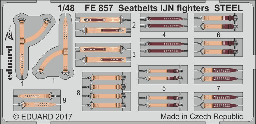 Eduard FE857 1:48 Seatbelts IJN fighters STEEL