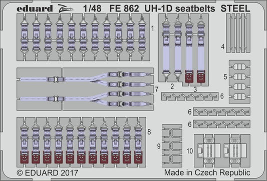 Eduard FE862 1:48 Bell UH-1D seatbelts STEEL