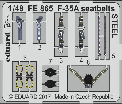 Eduard FE865 1:48 Lockheed-Martin F-35A Lightning II seatbelts STEEL