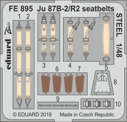 Eduard FE895 1:48 Junkers Ju-87B/R-2 'Stuka' seatbelts STEEL