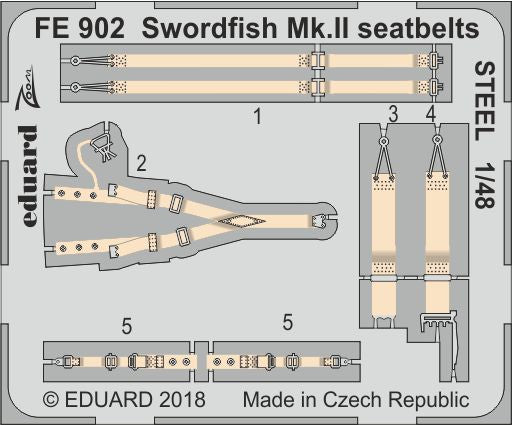 Eduard FE902 1:48 Fairey Swordfish Mk.II seatbelts STEEL