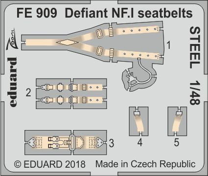 Eduard FE909 1:48 Boulton-Paul Defiant NF.I seatbelts STEEL