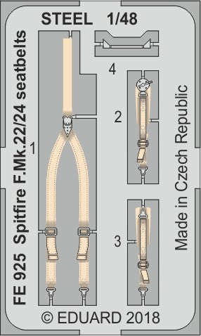 Eduard FE925 1:48 Supermarine Spitfire F.Mk.22/24 seatbelts STEEL
