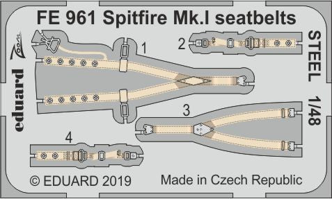 Eduard FE961 1:48 Supermarine Spitfire Mk.1 seatbelts STEEL