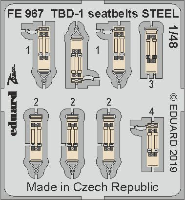 Eduard FE967 1:48 Douglas TBD-1 'Devastator' seatbelts STEEL