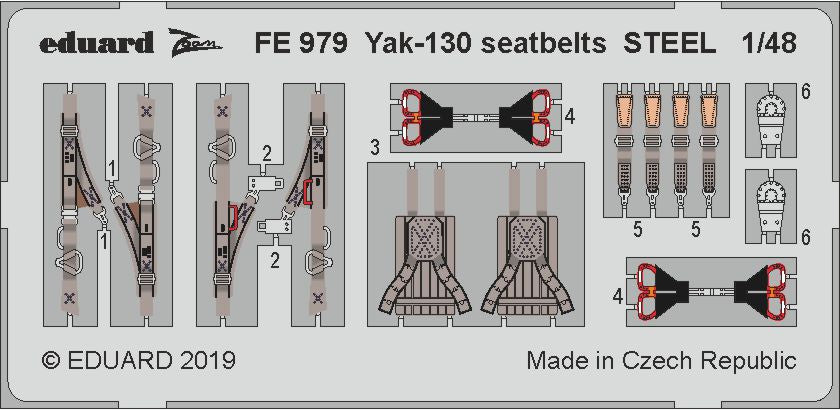 Eduard FE979 1:48 Yakovlev Yak-130 seatbelts STEEL