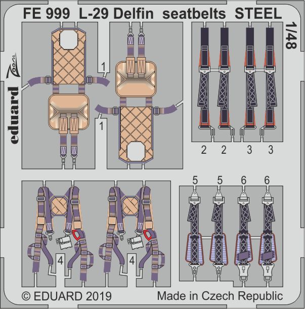 Eduard FE999 1:48 Aero L-29 'Delfin' seatbelts STEEL