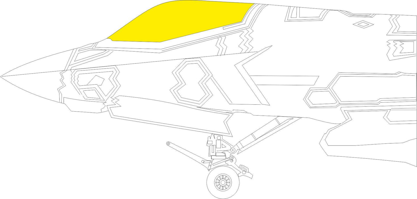 Eduard JX323 1:32 F-35B TFace canopy frame paint mask (inside & outside)