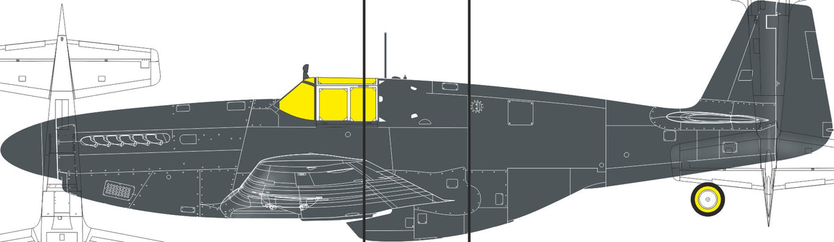 Eduard JX351 1:32 North-American P-51B Birdcage Canopy TFace