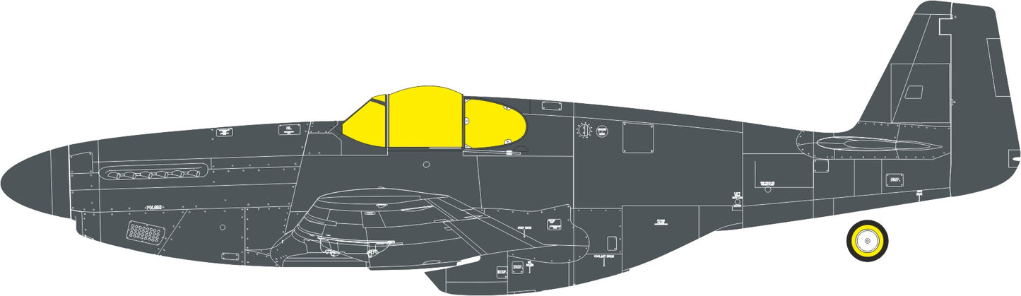 Eduard JX352 1:32 North-American P-51B Malcolm Hood Canopy TFace