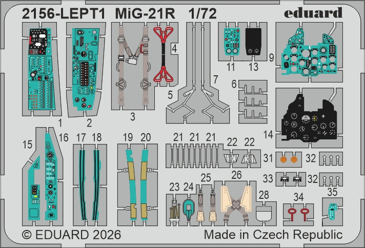 Eduard kits 2156 1:72 ERKA / Mikoyan MiG-21R Czechoslovakia