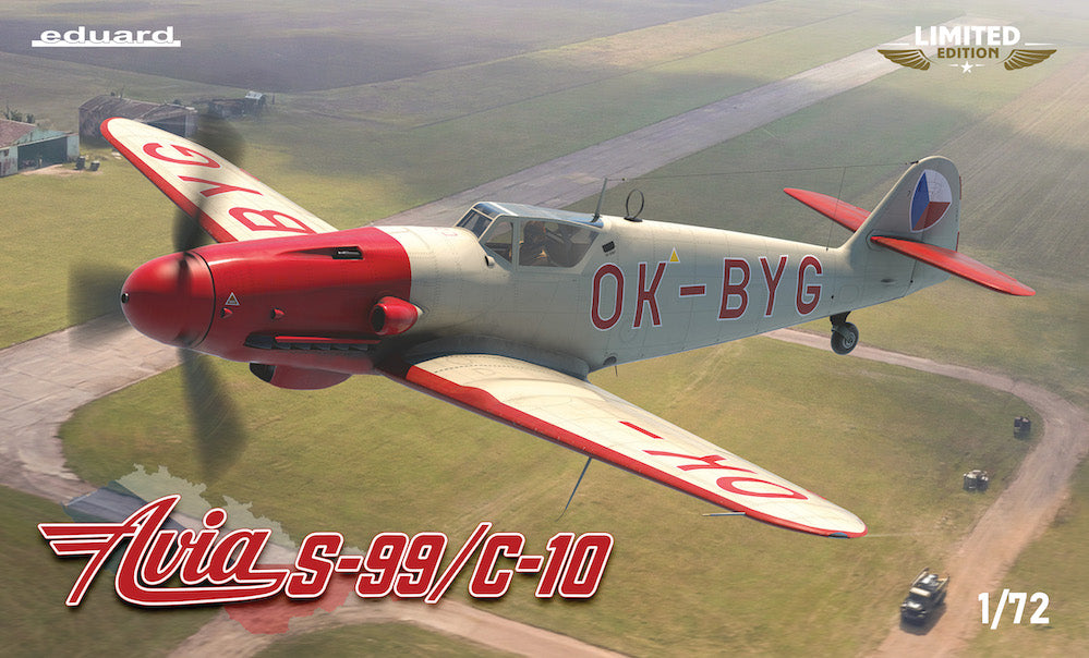 Eduard kits 2157 1:72 AVIA S-99/C-10 1/72 Limited Edition kit of Czechoslovak piston engine fighter aircraft Avia S-99 / C-10 in 1/72 scale. S-99 / C-10 is Czechoslovak post-war designation for Bf 109G-10 (WNF/Diana production) flown by Czechoslovak arme